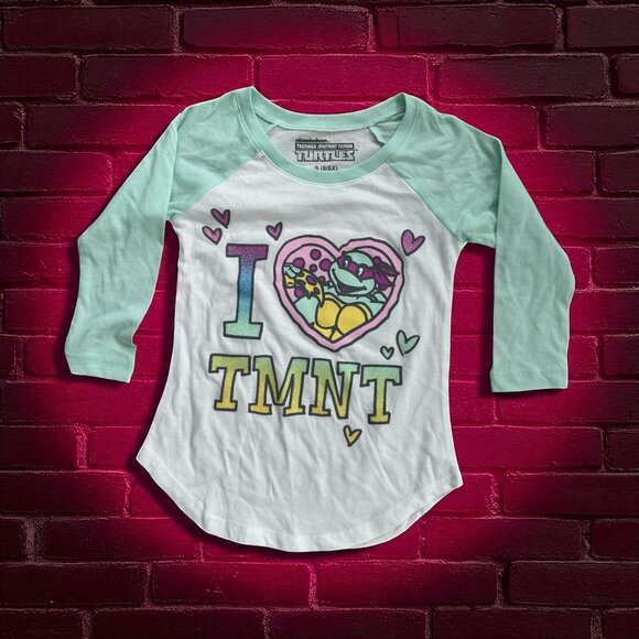 TEENAGE MUTANT NINJA TURTLES Girls Baseball Tee Size 6/6x NEW NWOT - Picture 1 of 5